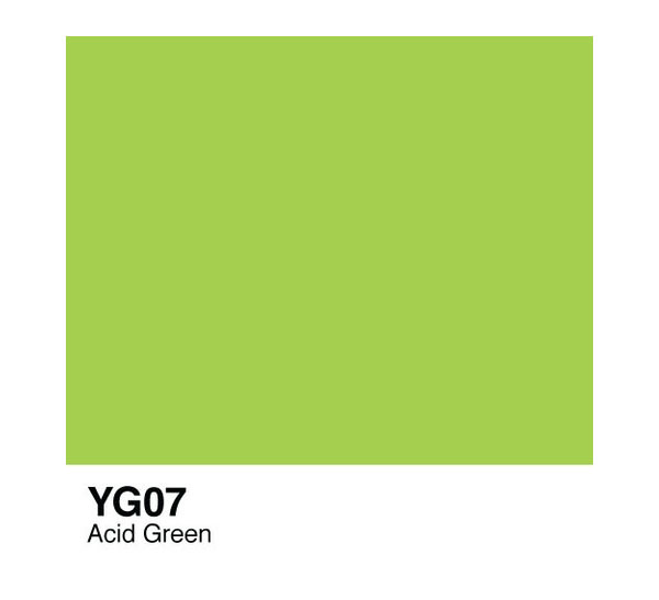 Чернила COPIC YG07 (кислотно-зеленый, acid green) книга флюид арт жидкий акрил эпоксидная смола спиртовые чернила создание картин в современных т