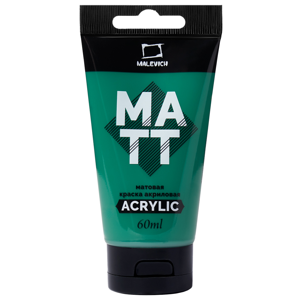 Акрил матовый Малевичъ туба 60 мл зеленая фц 157₽