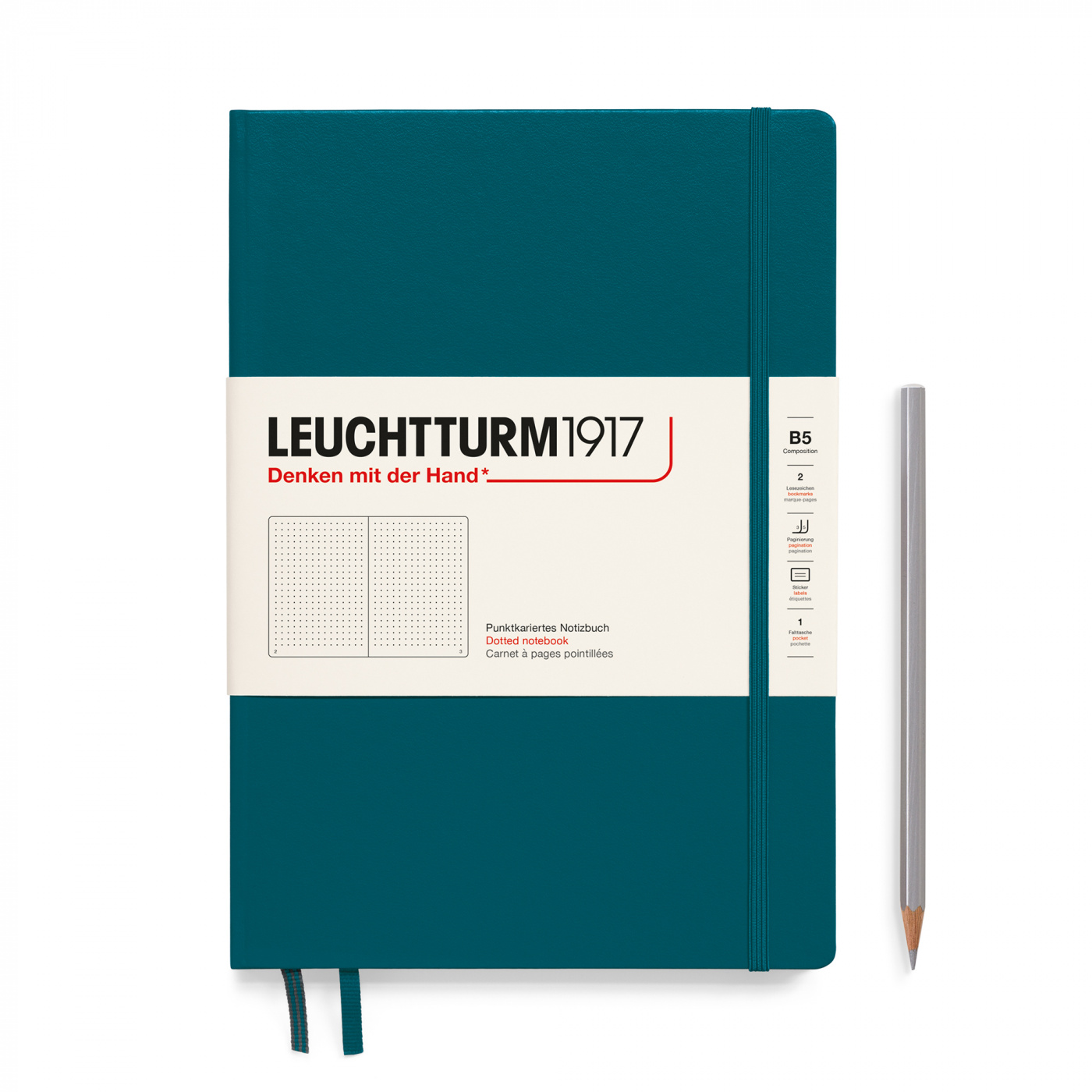 Блокнот в точку Leuchtturm1917 Composition B5 109 л, твердая обложка Зеленый Океан