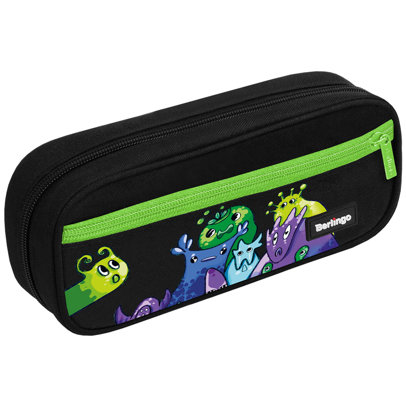 Пенал мягкий 1 отделение 1 карман Berlingo Monsters22х95х5 см полиэстер откидная планка 1043₽