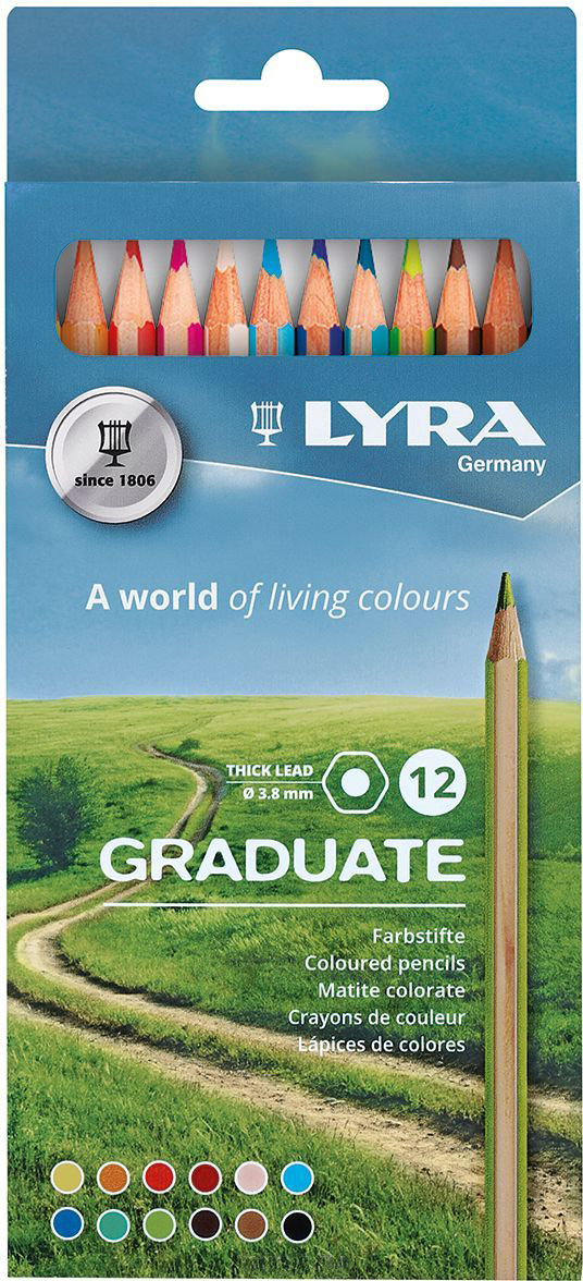 Набор гексагональных карандашей цветных Lyra 