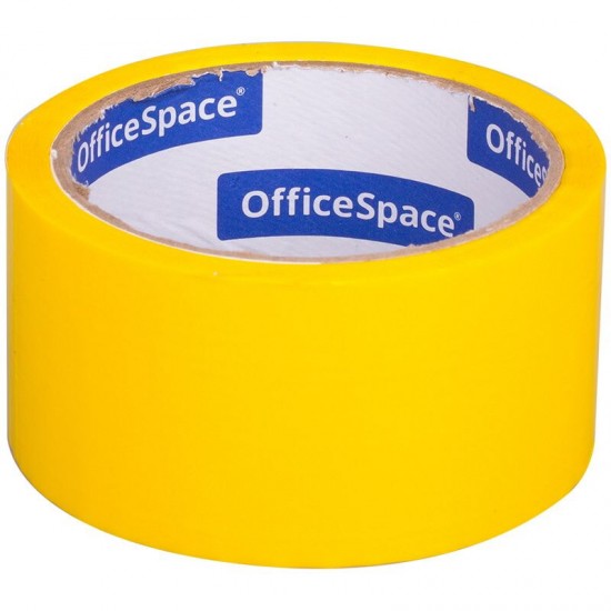 Клейкая лента упаковочная OfficeSpace 48 мм*40 м, 45 мкм, желтая клейкая лента алюминиевая officespace 48 мм 40 м непроницаемая влагостойкая