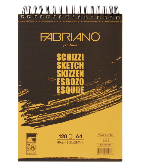 блокнот для акварели на спирали fabriano watercolourbook фин 14 8x21 см 25 л 300 г Блокнот для эскизов на спирали Fabriano 