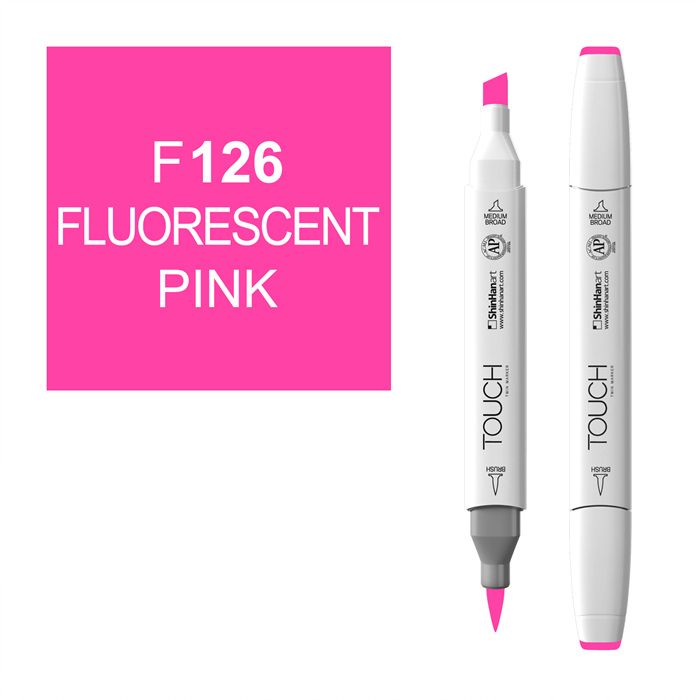 Маркер спиртовой BRUSH Touch Twin цв. F126 флуорисцентный розовый маркер спиртовой сонет twin brush фруктовый розовый