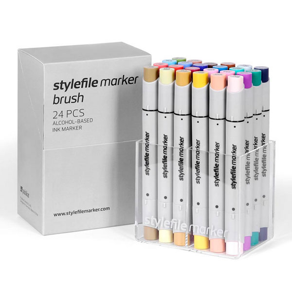 Набор маркеров Stylefile Brush 24 шт основные цвета B SFSBR24MB - фото 1