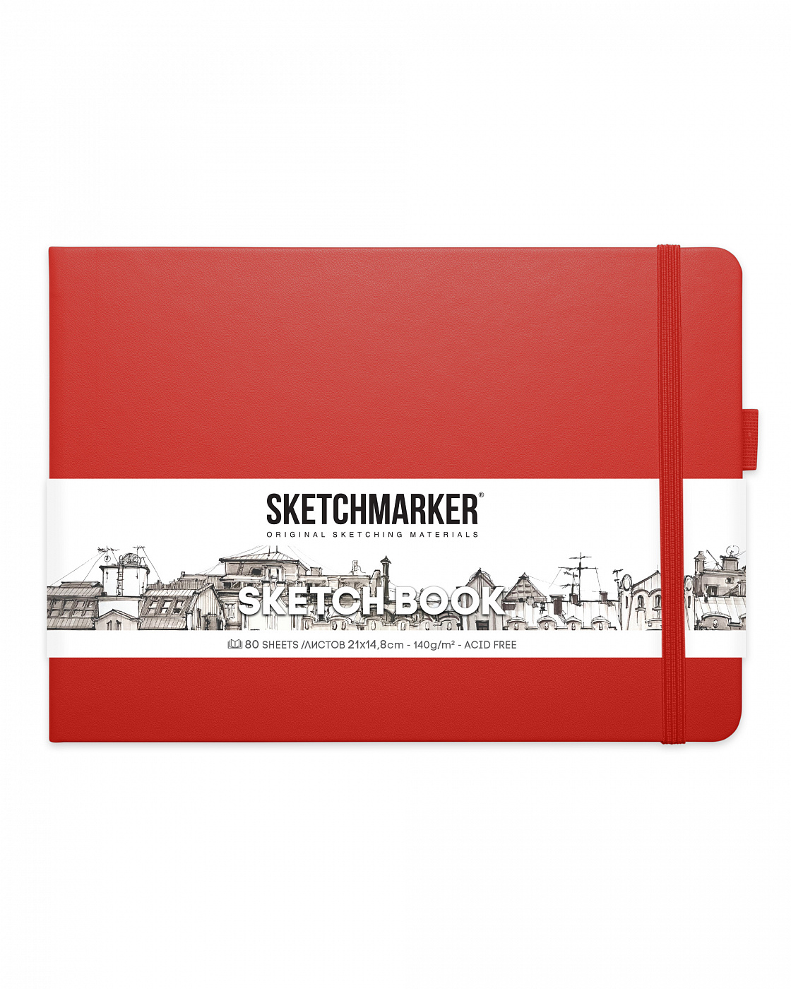 Блокнот для зарисовок Sketchmarker 21х14,8 см 80 л 140 г, твердая обложка Красный пейзаж малаховский пейзаж