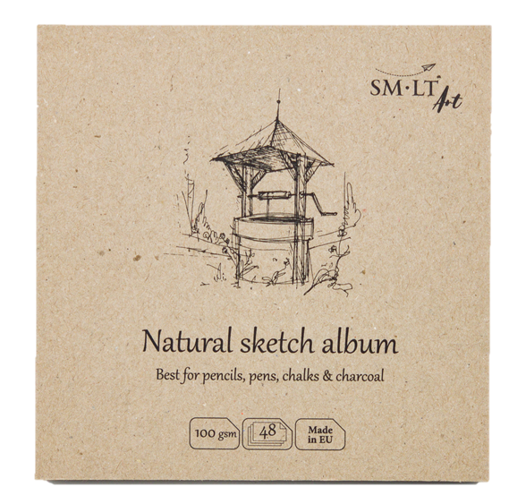 Альбом SMLT Layflat Natural 14х14 см 48 л 100 г, серая бумага