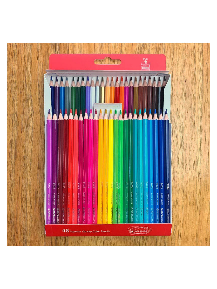 Набор карандашей цветных Acmeliae 48 цв+точилка, в картонном футляре Acm-9403-48 - фото 6