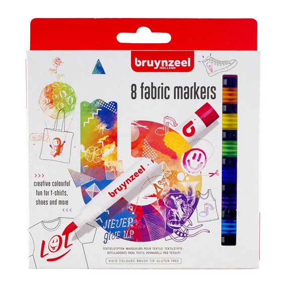 Набор маркеров для росписи по тканям Bruynzeel 8 цветов