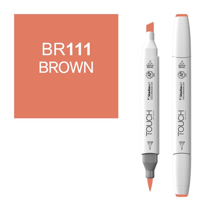 Маркер спиртовой BRUSH Touch Twin цв. BR111 коричневый маркер двухсторонний на спиртовой основе sketchmarker brush блендер