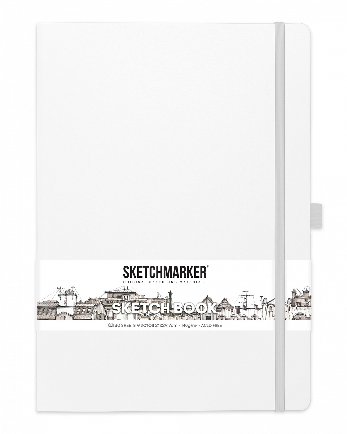 Блокнот для зарисовок Sketchmarker 21х29,7 см 80 л 140 г, твердая обложка Белый дневник шк белый дневник голодный призрак эксклюзив 7бц глянц ламинация доп страницы для заметок