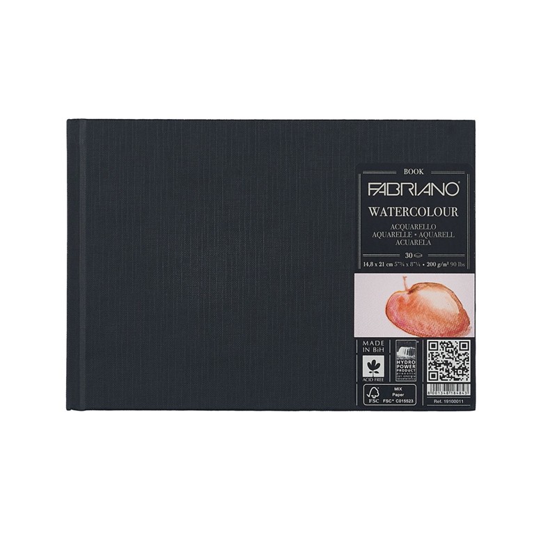 блокнот для эскизов на спирали fabriano drawing book 14 8x21 см 60 л 160 г твердая обложка Блокнот для акварели Fabriano 