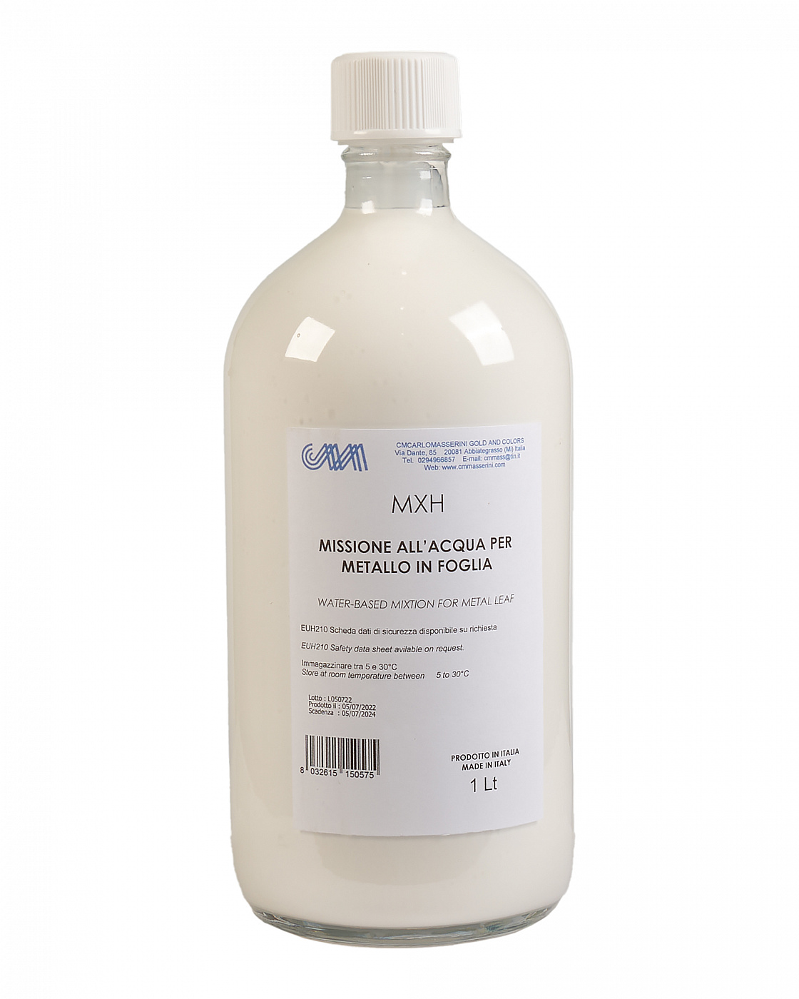 Клей для золочения Masserini водный 1000 мл, стеклянная бутылка M-MMXH2O005 - фото 1