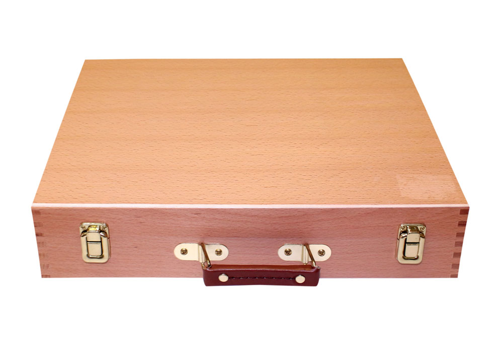Ящик деревянный (вяз) с ячейками с палитрой 40х31х8 см