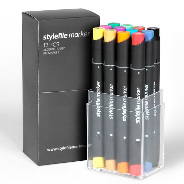 Набор маркеров Stylefile 12 шт Основные цвета А
