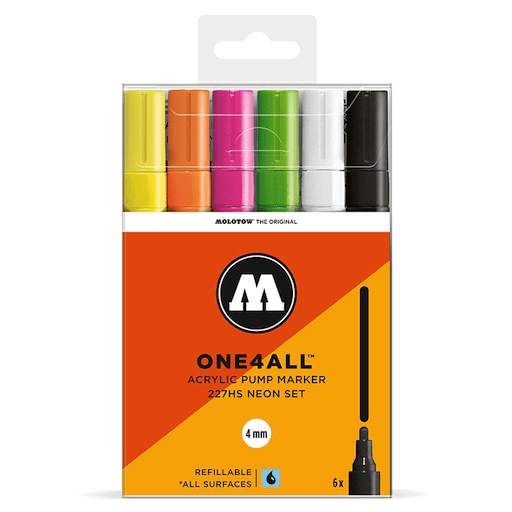   Molotow ONE4ALL 227HS Neon-Set 4 , 6 