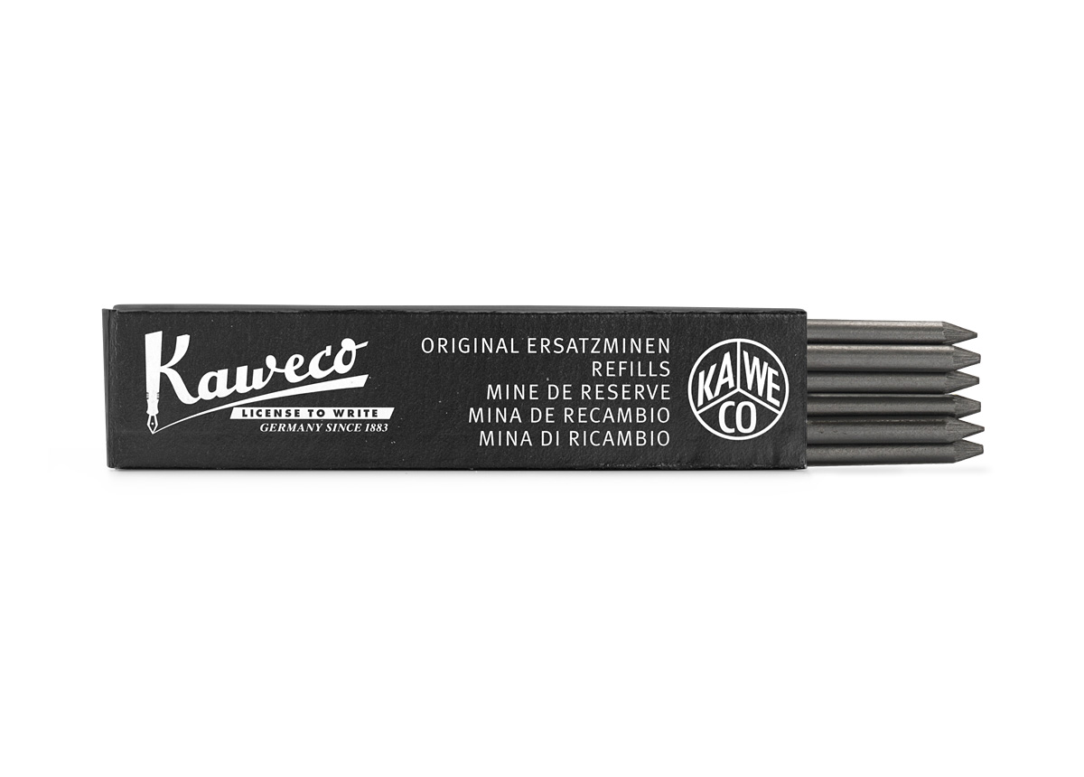 Набор грифелей для механических карандашей KAWECO 3,2 мм 5B 6 шт черный в картонной упаковке