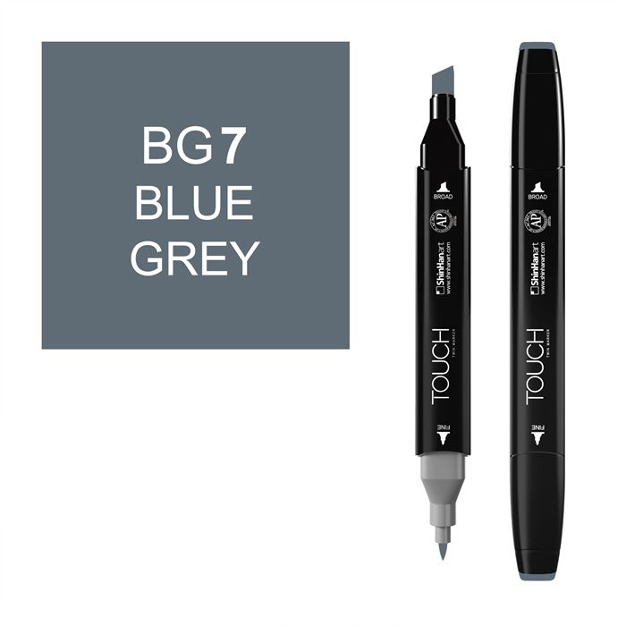 Маркер спиртовой Touch Twin цв. BG7 серо-синий сменные файлы global fashion полумесяц 80 грит 50 шт