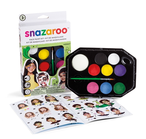 Набор красок для лица Snazaroo 40 лиц, 8 цветов х 2 мл, аксессуары