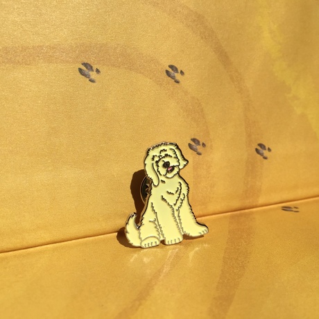 Значок эмалированный Лабрадудль намордник для собак гамма металлический доберман