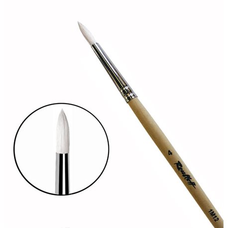 Кисть синтетика + щетина круглая №4 Roubloff 