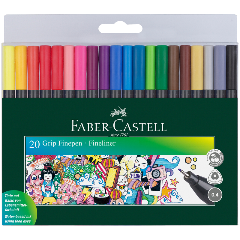 набор капиллярных ручек schneider line up 16 цв 0 4 мм европодвес Набор капиллярных ручек Faber-Castell 