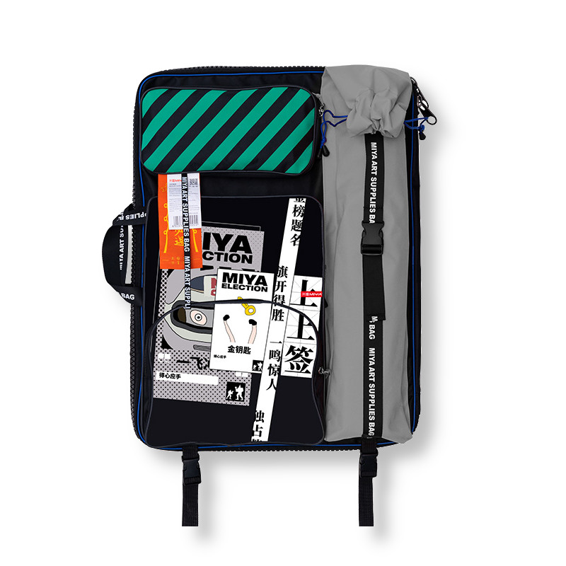 Сумка для художественных принадлежностей MIYA Серая сумка для художника сонет 350 х240 х45 мм с внутренними отделениями и ремнем черная