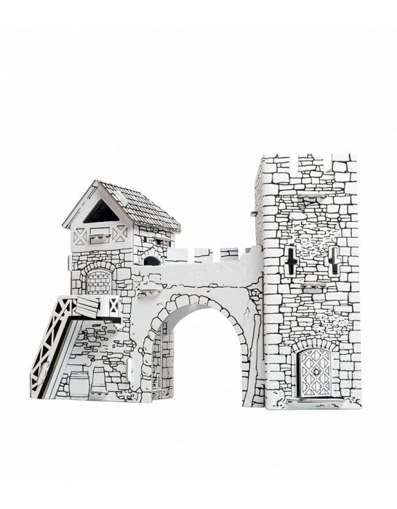 Сборный домик-раскраска из картона Средневековый город 