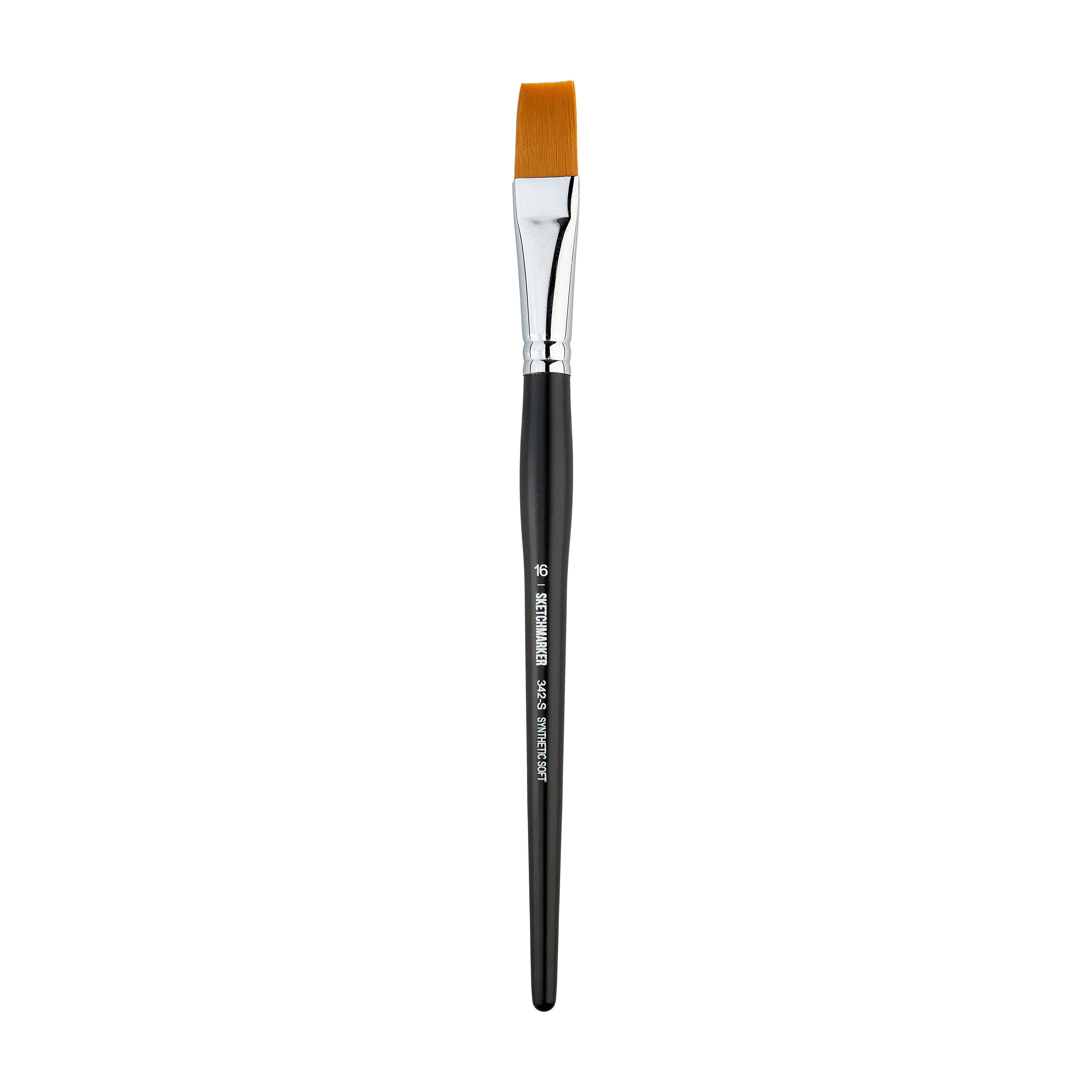 Кисть синтетика мягкая №16 плоская Sketchmarker "342" ручка короткая
