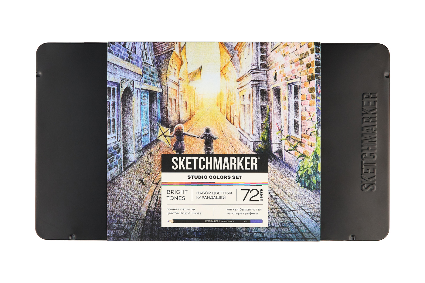 Набор карандашей цветные Sketchmarker Студия 72 цвета жестяной пенал 2968₽