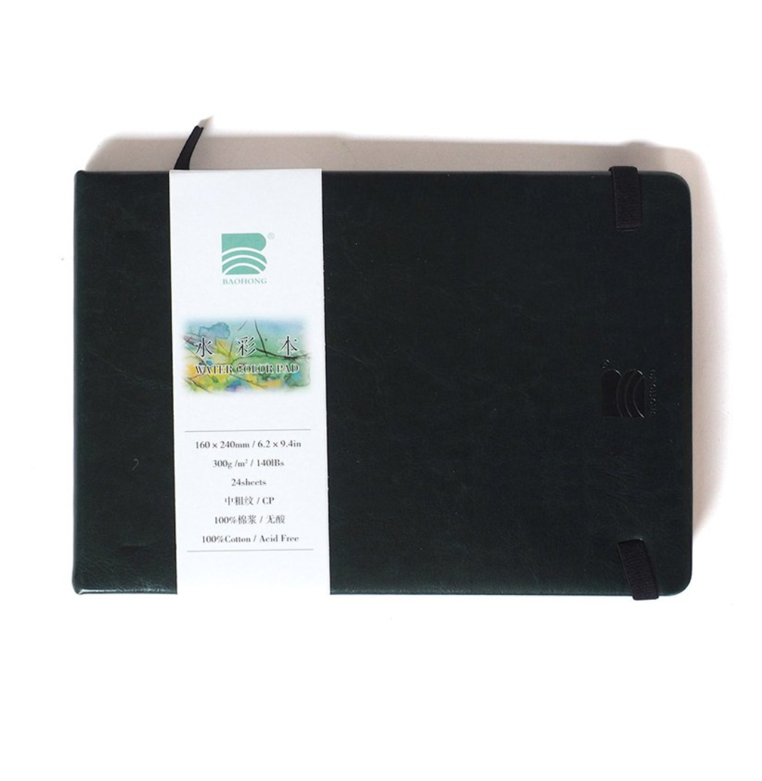 Скетчбук для акварели Baohong 16х24 см 24 л 300 г, хлопок, среднезернистая скетчбук по food иллюстрации