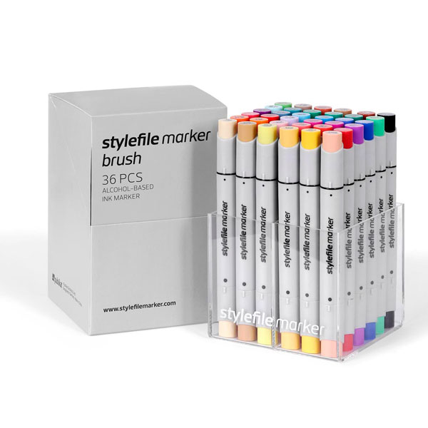 Набор маркеров Stylefile Brush 36 шт основные цвета А  