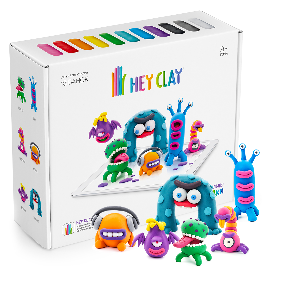 Набор пластилина для лепки, легкий Hey Clay 