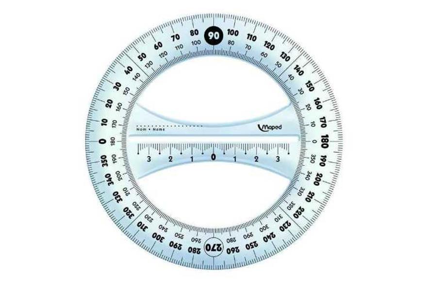 Транспортир Maped 12 см 360 градусов, пластик