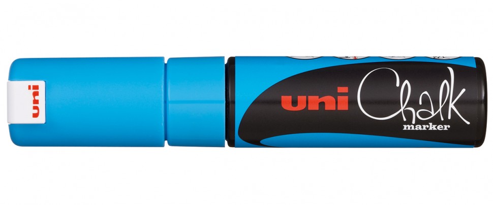 Маркер меловой Uni PWE-8K, 8 мм, клиновидный, голубой ажурная вышивка стянутыми нитями более 140 узоров
