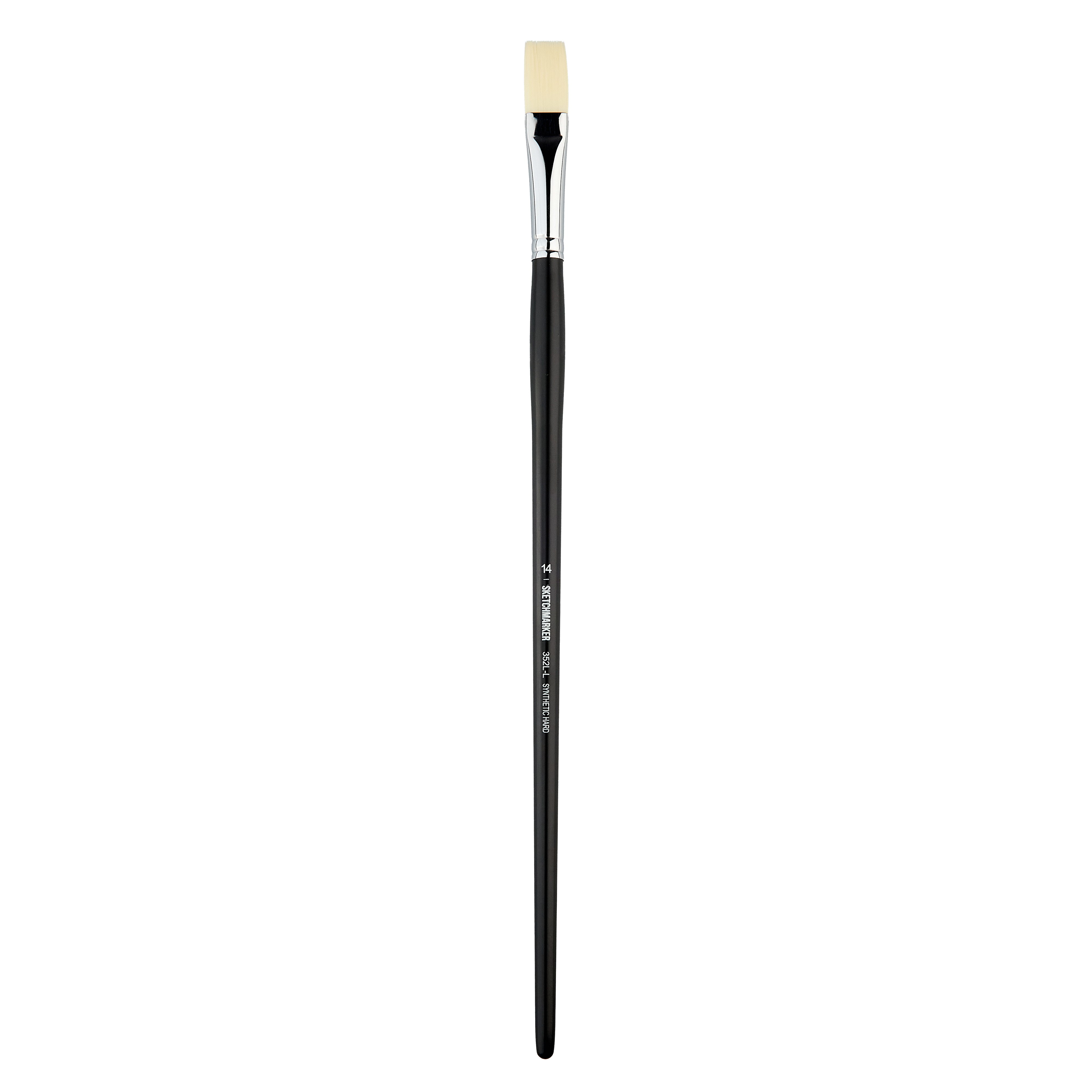 Кисть жесткая синтетика №14 плоская Sketchmarker "352" ручка длинная
