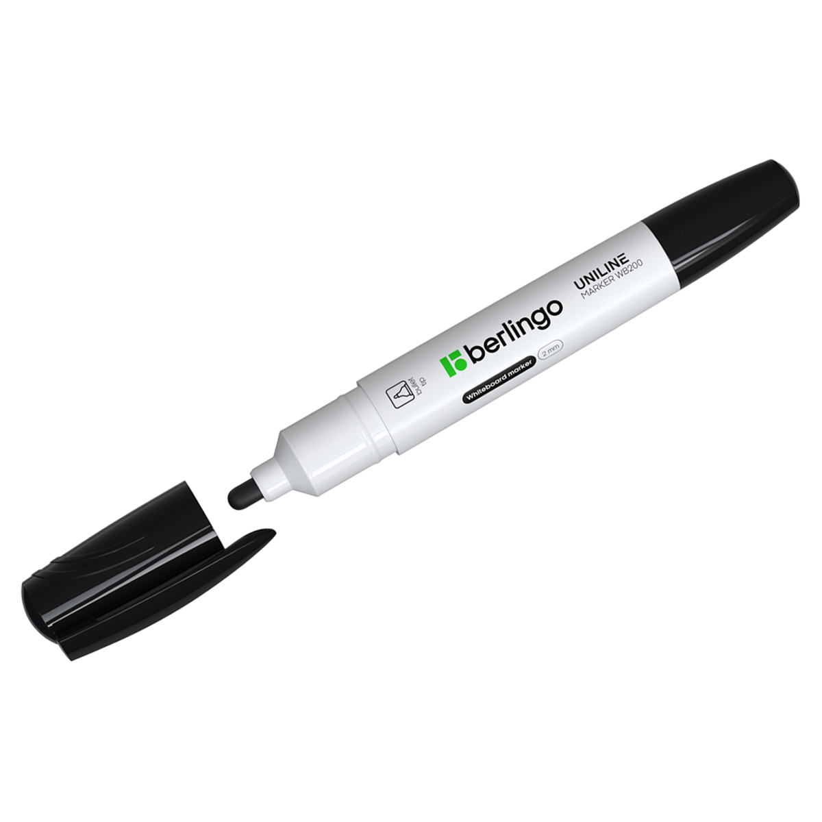 Маркер для белых досок Berlingo 2 мм, пулевидный, черный губка для маркерных досок магнитная berlingo ultra с держателем для маркера