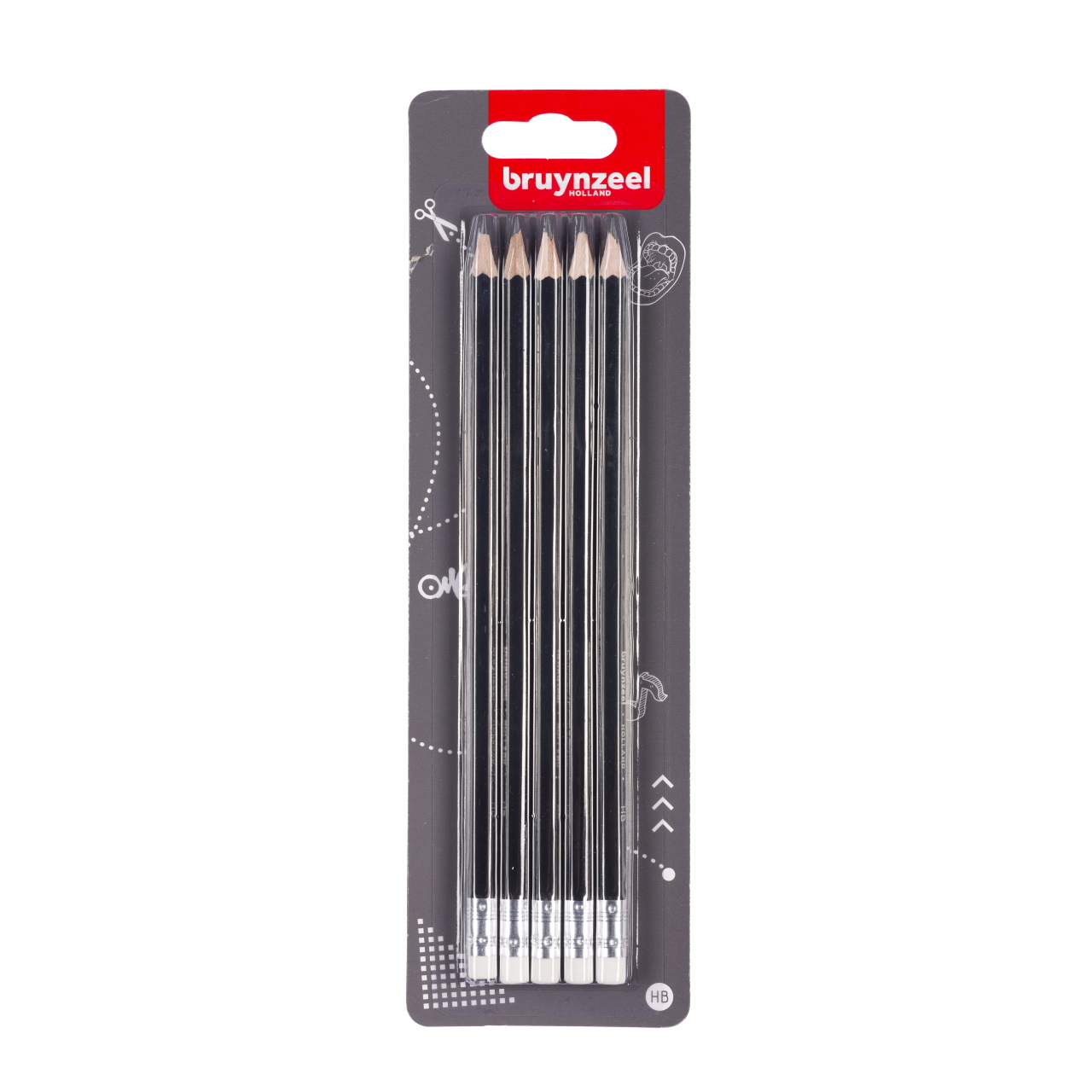Набор карандашей чернографитных Bruynzeel HB 5 шт в блистере brauberg набор чернографитных карандашей с ластиком