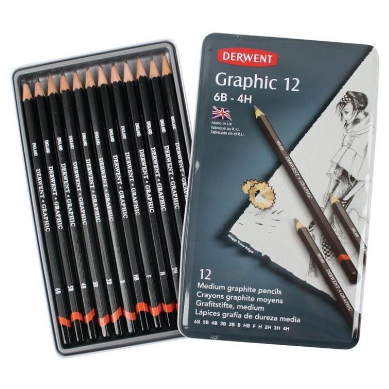 набор карандашей ных derwent procolour и coloursoft 12 цв в метал коробке Набор карандашей чернографитных Derwent 