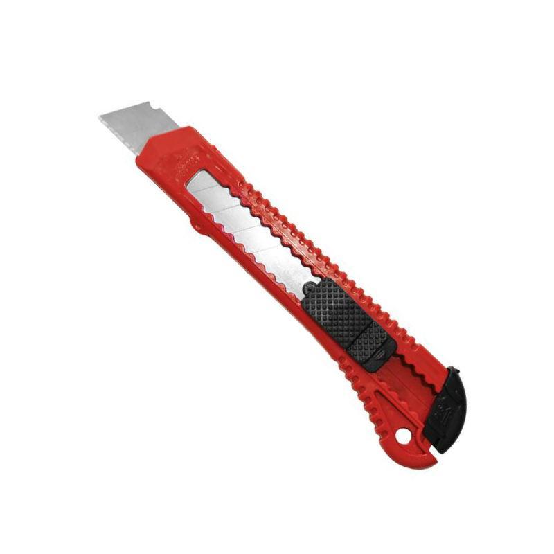 Нож канцелярский Attache 18 мм с фиксатором, красный