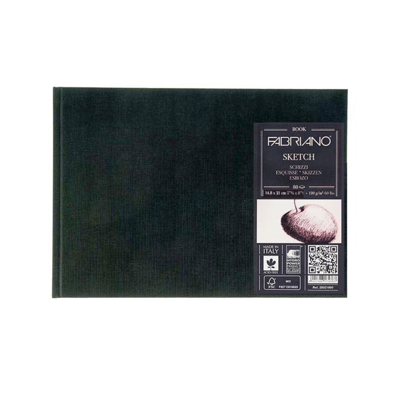 блокнот для эскизов fabriano sketch 14 8x21 см 80 л 110 г твердая обложка Блокнот для эскизов Fabriano 