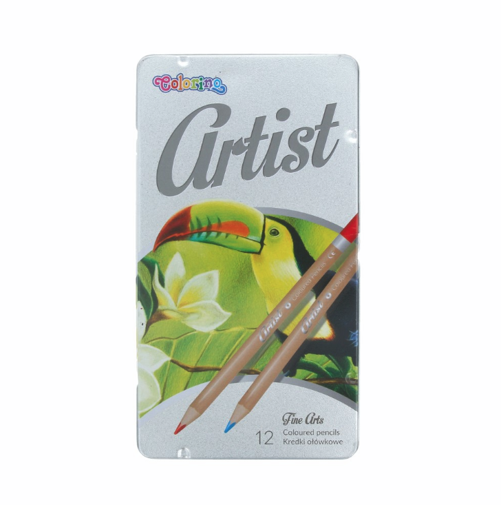 Набор карандашей цветных Colorino "Artist" 12 цветов, металлическая коробка