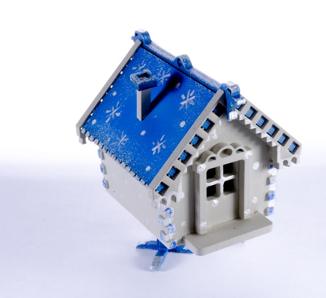 Игрушка Новогодняя IDH Center wood-souvenirs Избушка на курьих ножках 1013 Blue 1800₽