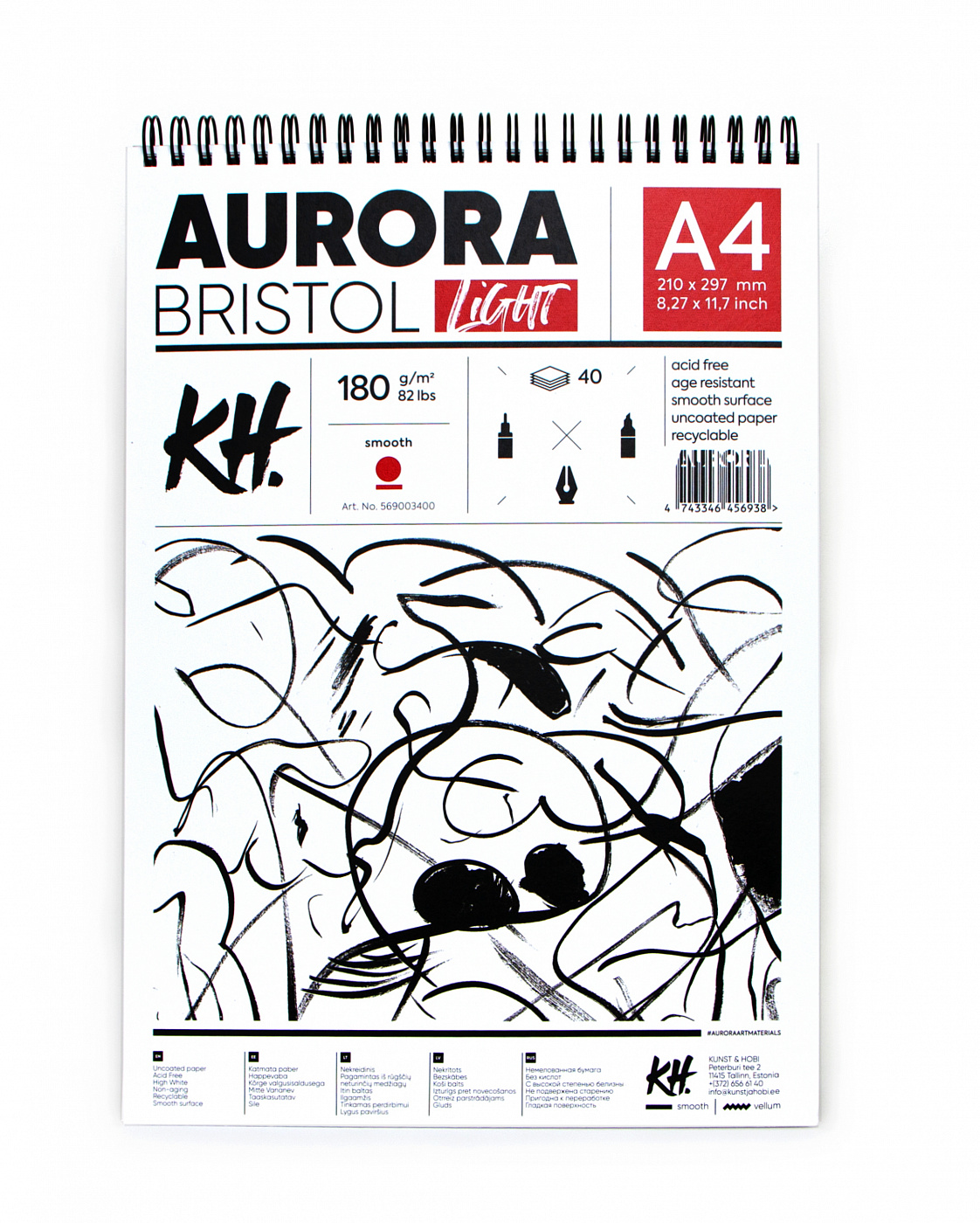 Альбом для графики на спирали Aurora Bristol А4 40 л, гладкий, альбомная ориентация каменный век собрание художественных работ