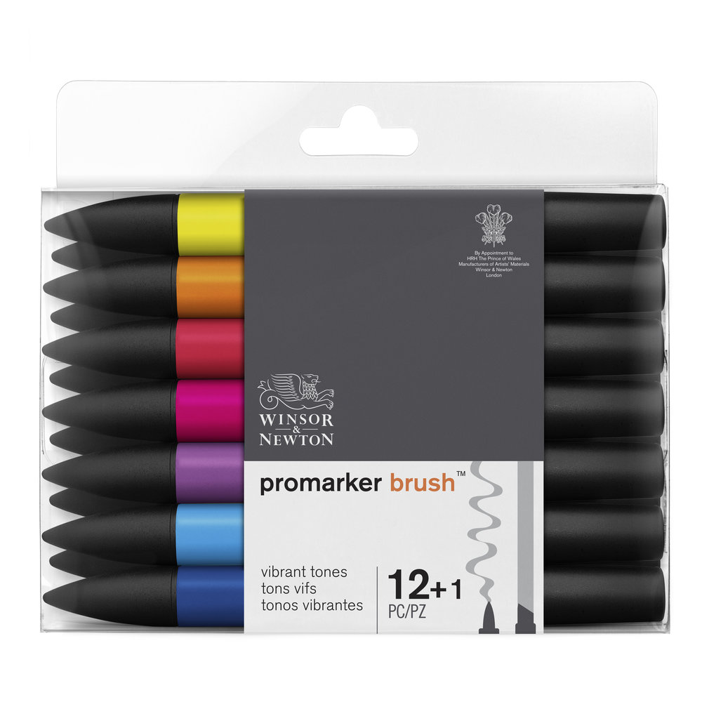 Набор маркеров ProMarker Brush 12 цветов + 1 блендер маркер спиртовой promarker winsor