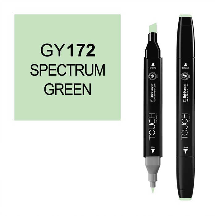 Маркер спиртовой Touch Twin цв. GY172 зелёный спектр леттеринг бизнес на кончике пера