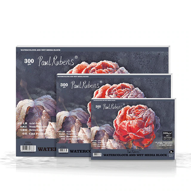 Скетчбук-склейка для акварели Paul Rubens "Цветок" 20 л 300 г, среднезернистая, хлопок 50%