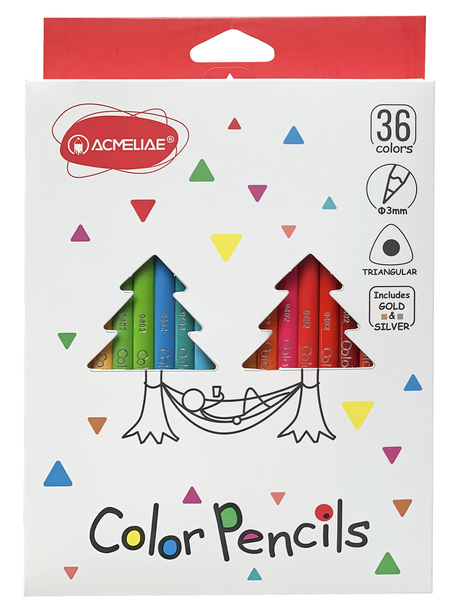 Набор карандашей цветных трехгранных Acmeliae 36 цв, в картонном футляре пазлы для малышей забавные машинки набор из 4 шт 3 упаковка