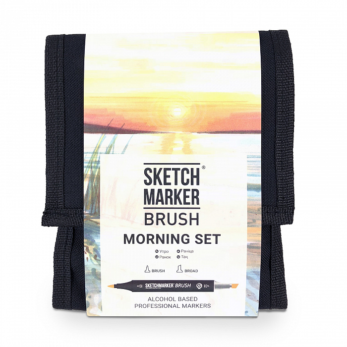 Набор маркеров Sketchmarker Brush 12 Morning Set- Утро (12 маркеров+сумка органайзер) органайзер sketchmarker пластиковый 96 маркеров