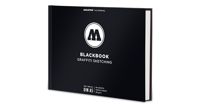 Скетчбук Molotow Blackbook Graffiti Sketching A5 68 л 90 г, горизонтальный